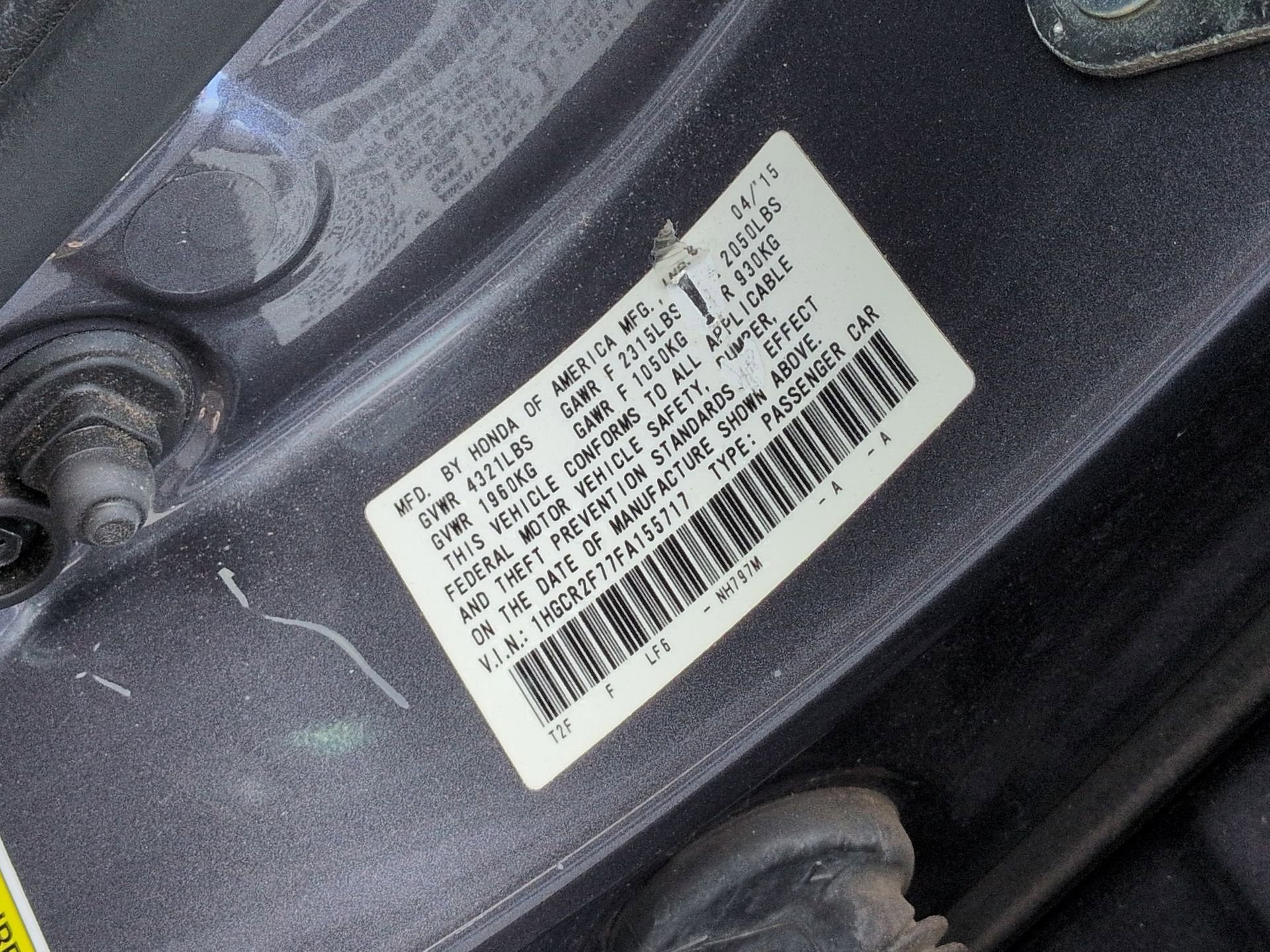 2015 Honda Accord Sedan EX